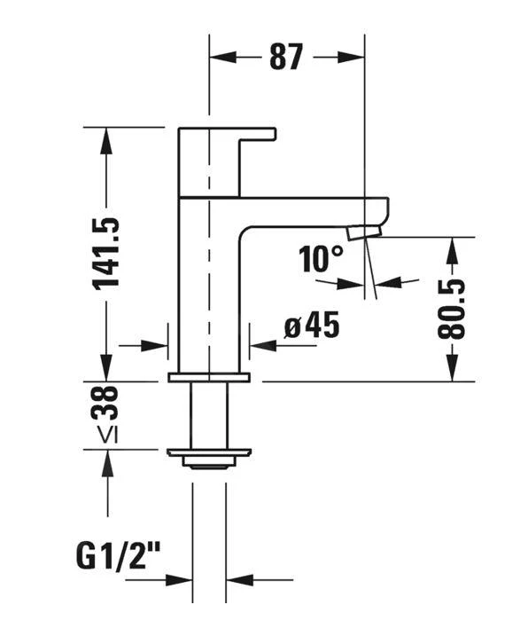 Duravit B.2 - Koudwaterkraan, Chroom B21080002010 4 Duravit B.2 - Koudwaterkraan, Chroom B21080002010 - Afbeelding 2