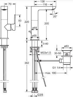 Hansa Ligna - Wastafelkraan Met Afvoergarnituur, Chroom 55302203 -Hansgrohe Shop 152a7b5c01cfa691b7f412ee