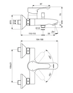 Ideal Standard Alpha - Opbouw Badkraan Met Toebehoren, Chroom BC676AA -Hansgrohe Shop 1594aadab4b0f46838c5ba3e