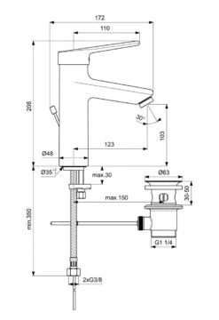 Ideal Standard Ceraplus II - Wastafelkraan Grande Met Afvoer, Chroom BC099AA -Hansgrohe Shop 526a60fd816644062137b4d8