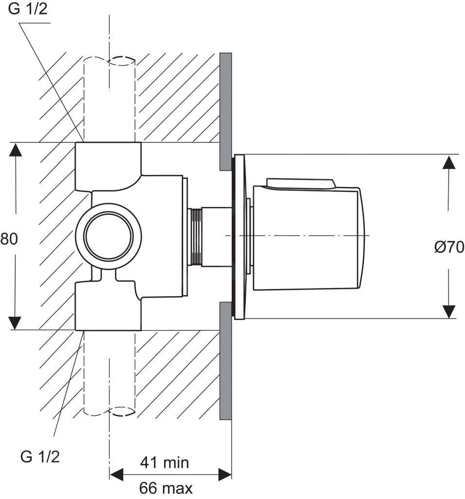 Ideal Standard CeraTherm - Inbouwdeel 1 Voor Meerwegkranen 4/3, Neutraal A2391NU 4 Ideal Standard CeraTherm - Inbouwdeel 1 Voor Meerwegkranen 4/3, Neutraal A2391NU - Afbeelding 2