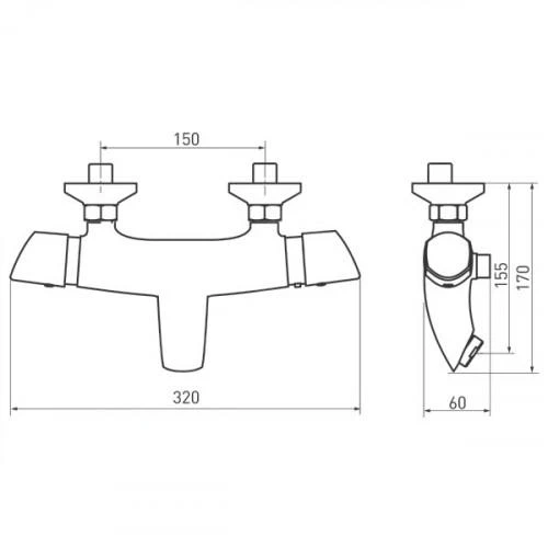 Novaservis Metalia 57 - Opbouw Thermostaat Douchekraan, Chroom 57921/1,0 4 Novaservis Metalia 57 - Opbouw Thermostaat Douchekraan, Chroom 57921/1,0 - Afbeelding 2