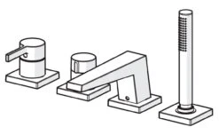 Hansa Loft - Badrandkraan, 4-gats Installatie, Chroom 57752483 -Hansgrohe Shop 74bdfdbf8033481b541f2dbe