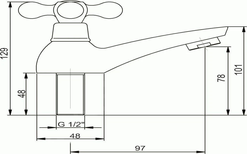 Novaservis Titania Retro II - Wastafelkraan Koud Water, Chroom 99105,0 4 Novaservis Titania Retro II - Wastafelkraan Koud Water, Chroom 99105,0 - Afbeelding 2