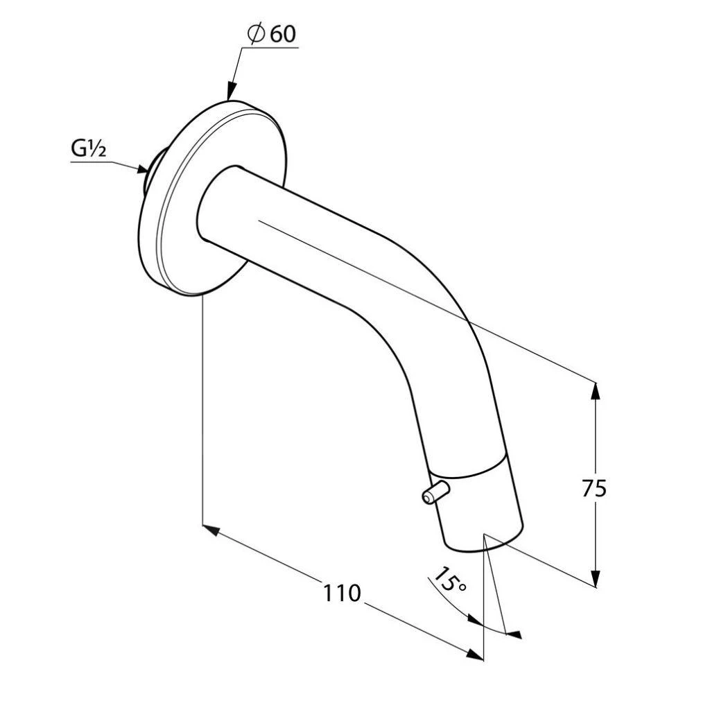 Kludi Bozz - Wand Tapkraan, Chroom 380170530 4 Kludi Bozz - Wand Tapkraan, Chroom 380170530 - Afbeelding 2