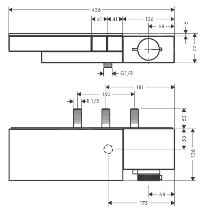 Axor Edge - Afbouwdeel Voor Thermostaat, 2 Functies, Chroom 46240000 4 Axor Edge - Afbouwdeel Voor Thermostaat, 2 Functies, Chroom 46240000 - Afbeelding 2