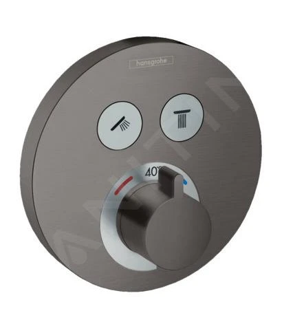 Hansgrohe Shower Select - Afdekset Voor Thermostaat Voor 2 Functies, Geborsteld Zwart Chroom 15743340 3 Hansgrohe Shower Select - Afdekset Voor Thermostaat Voor 2 Functies, Geborsteld Zwart Chroom 15743340