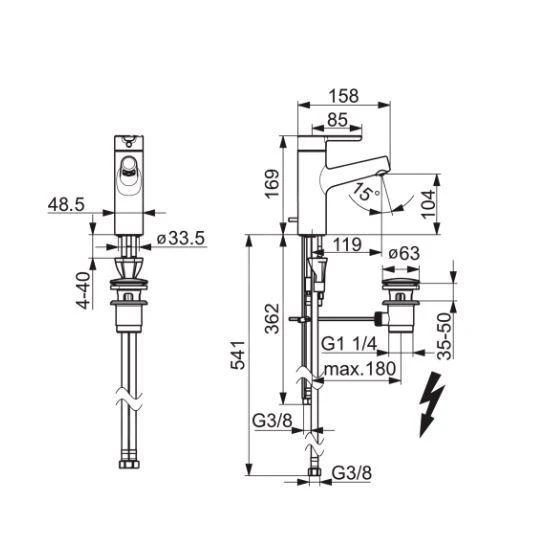 Hansa Designo - Wastafelkraan Voor Drukloze Boilers, Met Waste, Chroom 51911183 4 Hansa Designo - Wastafelkraan Voor Drukloze Boilers, Met Waste, Chroom 51911183 - Afbeelding 2
