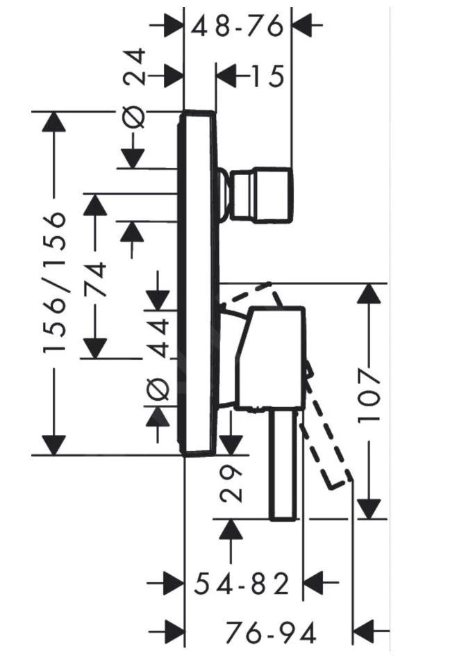 Hansgrohe Finoris - Inbouw Badkraan, 2 Uitgangen, Chroom 76415000 4 Hansgrohe Finoris - Inbouw Badkraan, 2 Uitgangen, Chroom 76415000 - Afbeelding 2