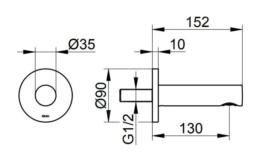 Keuco IXMO - Baduitloop, Chroom 59545010001 4 Keuco IXMO - Baduitloop, Chroom 59545010001 - Afbeelding 2