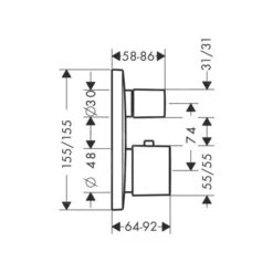 Hansgrohe PuraVida - Afdekset Voor Thermostaat Met Stop- En Omstelkraan, Wit/chroom 15771400 -Hansgrohe Shop d29f2c1840a47f5e5da1894f