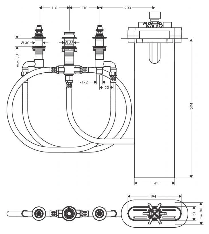 Hansgrohe Inbouwdelen - Inbouwlichaam Voor 4-gats Badmengkraan Met SBox 13440180 4 Hansgrohe Inbouwdelen - Inbouwlichaam Voor 4-gats Badmengkraan Met SBox 13440180 - Afbeelding 2