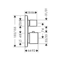 Hansgrohe PuraVida - Afdekset Voor Thermostaat Met Stop- En Omstelkraan, Chroom 15771000 -Hansgrohe Shop e016da0d75291732a56c6445