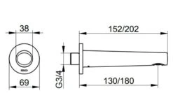 Keuco Edition 400 - Baduitloop, Geborsteld Zwart Chroom 51545130001 -Hansgrohe Shop e2caabd50b60fdb5b566fd56