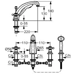 Kludi Adlon - Badrandkraan, 4-gats, Chroom 515240520 -Hansgrohe Shop ed46b934cf27701c71ebaaff