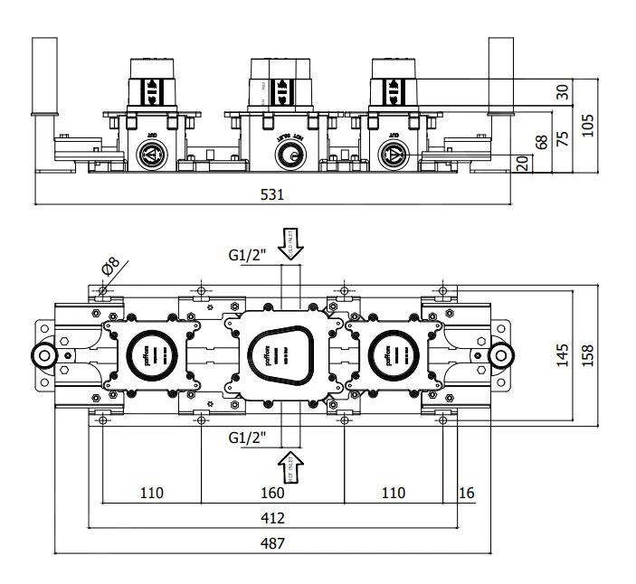 Paffoni Modular Box - Basisgarnituur Voor Inbouw Thermostaakranen MDBOX001 4 Paffoni Modular Box - Basisgarnituur Voor Inbouw Thermostaakranen MDBOX001 - Afbeelding 2