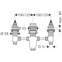 Hansgrohe Inbouwdelen - Inbouwdeel Voor 3-gats Badrandmengkraan 13233180 4 Hansgrohe Inbouwdelen - Inbouwdeel Voor 3-gats Badrandmengkraan 13233180 - Afbeelding 2