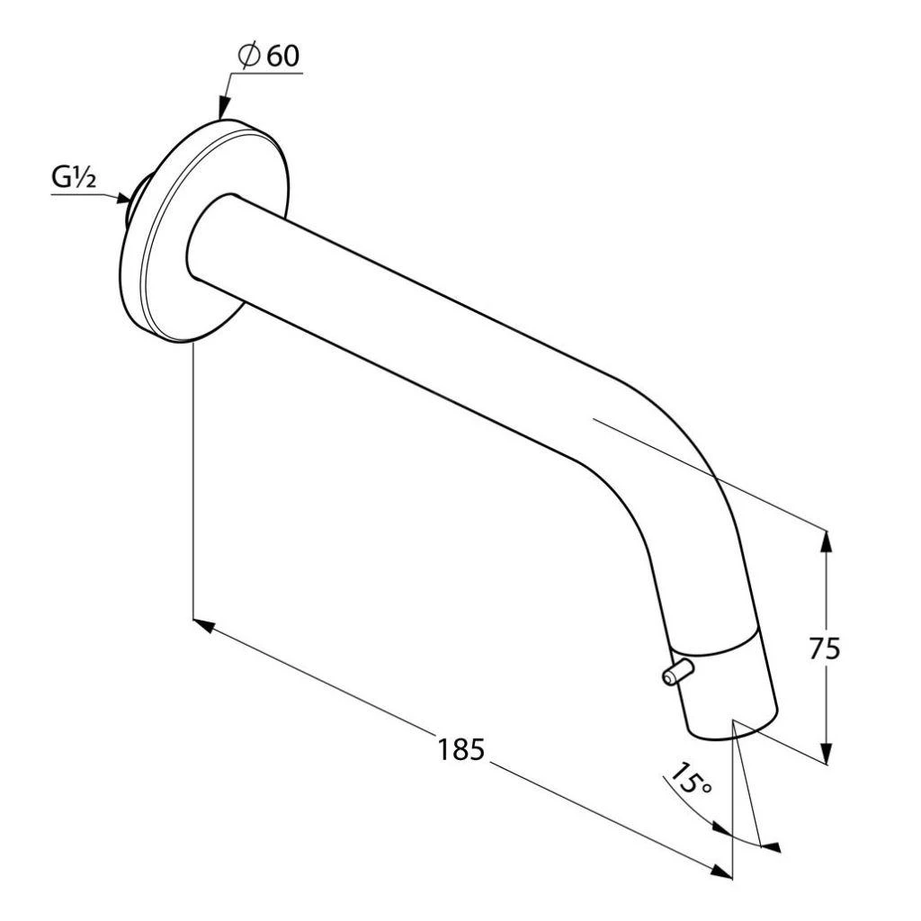 Kludi Bozz - Wand Tapkraan, Chroom 380180530 4 Kludi Bozz - Wand Tapkraan, Chroom 380180530 - Afbeelding 2